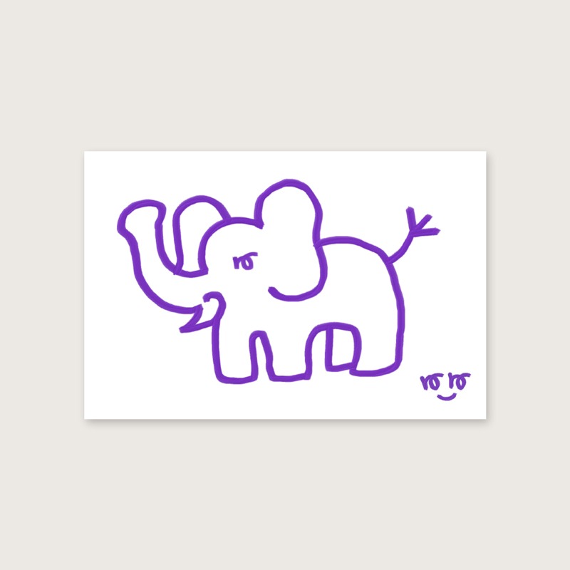 코끼리 드로잉 엽서